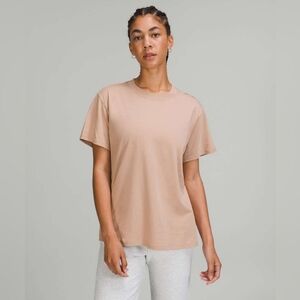 Lululemon All Yours Cotton T-Shirt Sz 10 Pink Clay